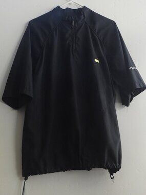 Masters Tech Black Short-Sleeve Pullover Golf Wind Shirt  Sz L